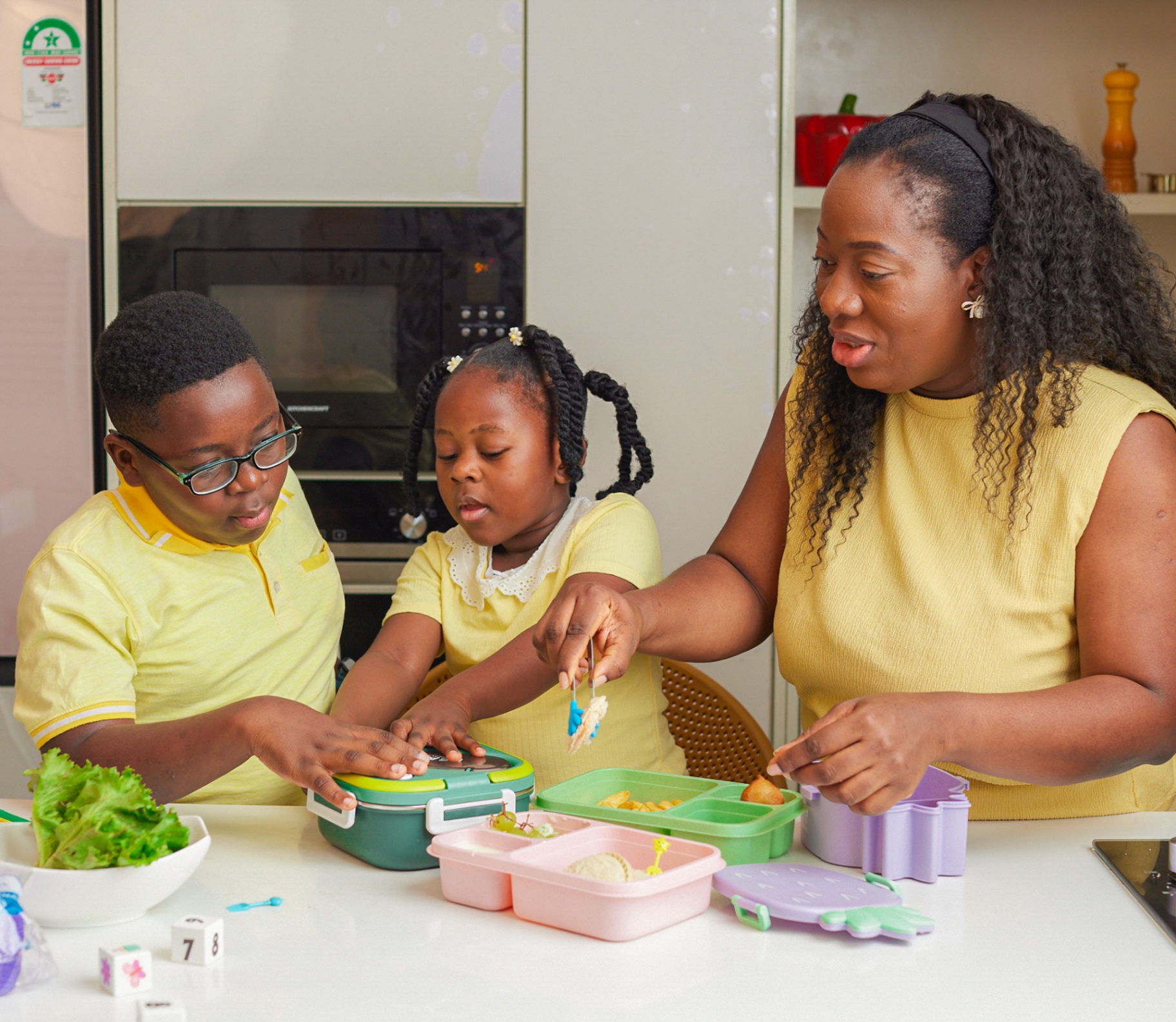 Family cooking together